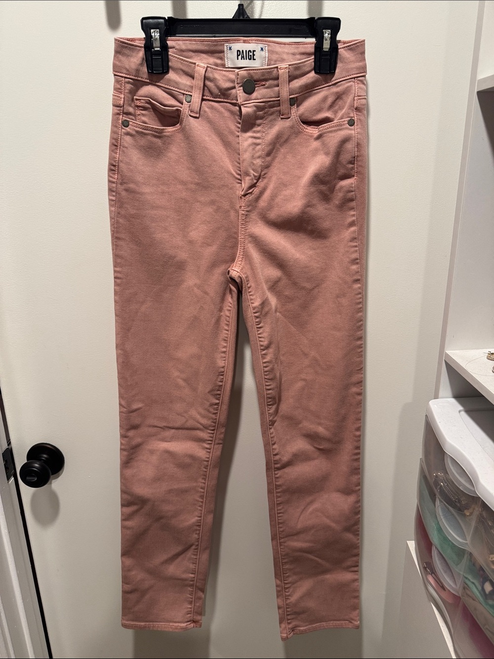 PAIGE Rose Blush Skinny Jeans